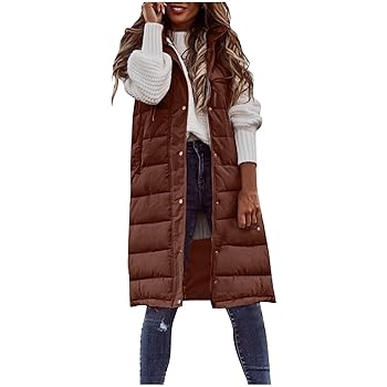 Womens Long Vest Winter Warm Reversible Coats Sleeveless